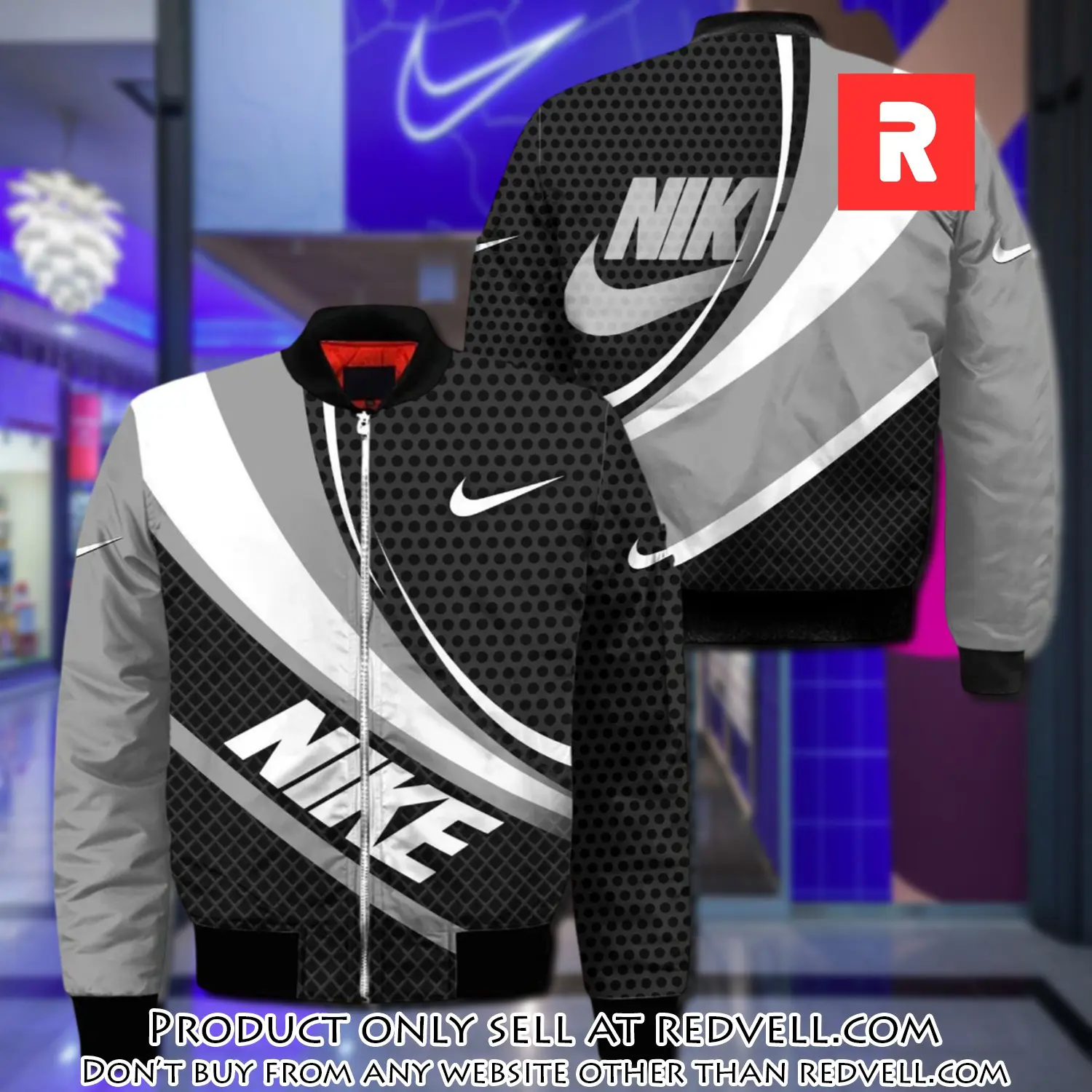 Nike white grey bomber jacket clothing outfit for men women rv3946581